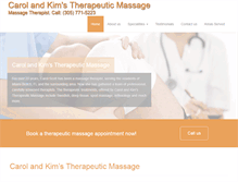 Tablet Screenshot of carolandkimmassage.com